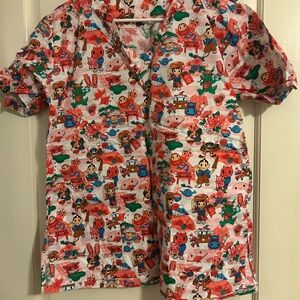Colorful Cartoon Print Women's Blouse